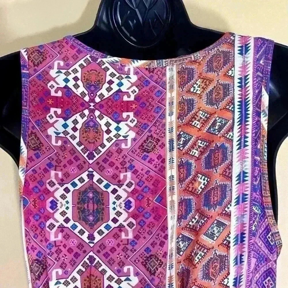 MinkPink Multicolor Aztec Sleeveless Cinch Waist Maxi Dress Size S - Picture 12 of 16